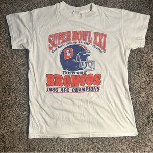 Vintage Denver Broncos 1986 AFC Champions Men’s Large Single Stitch NFL Sports